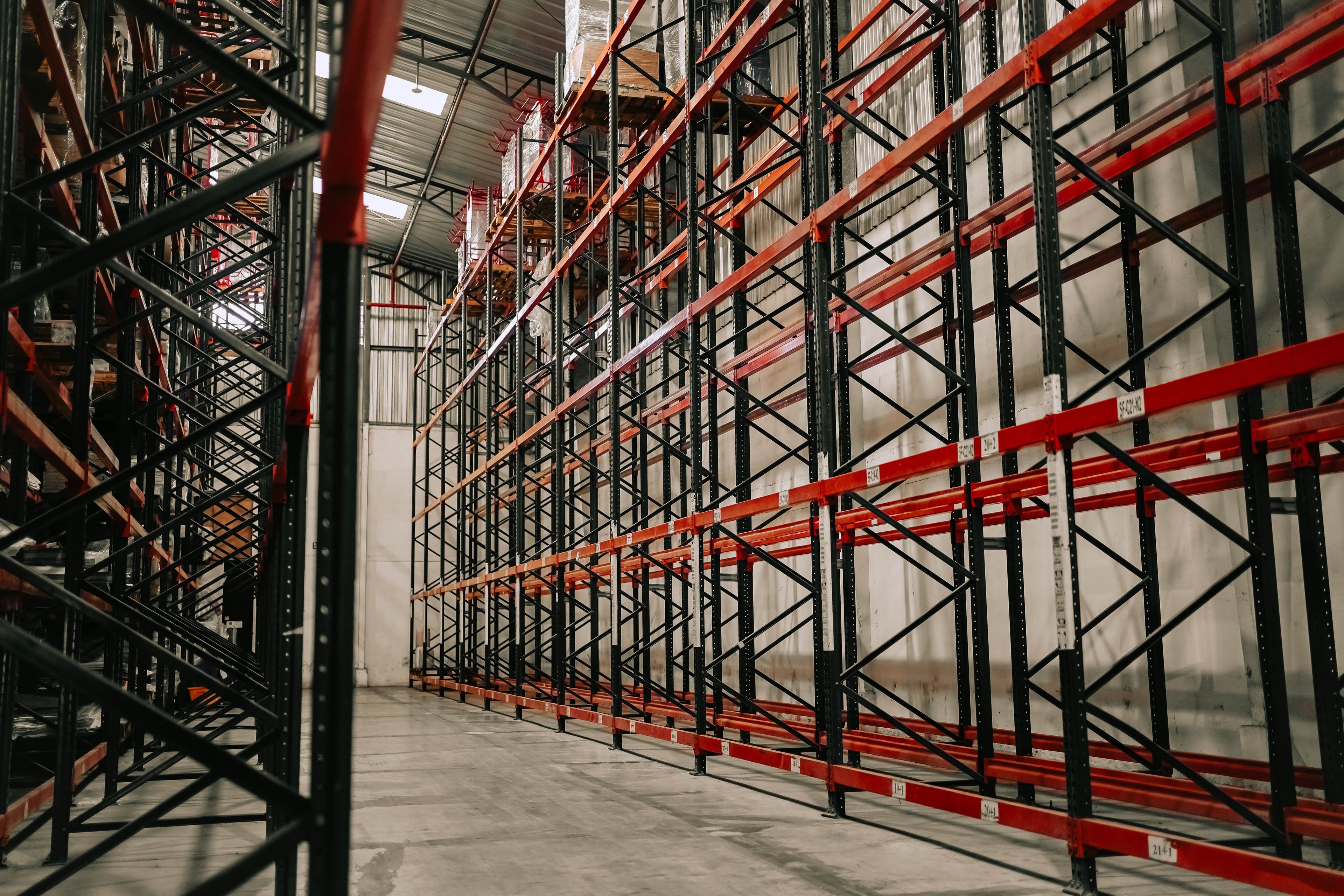 Warehouse steel racking used for storing coil and sheet inventory