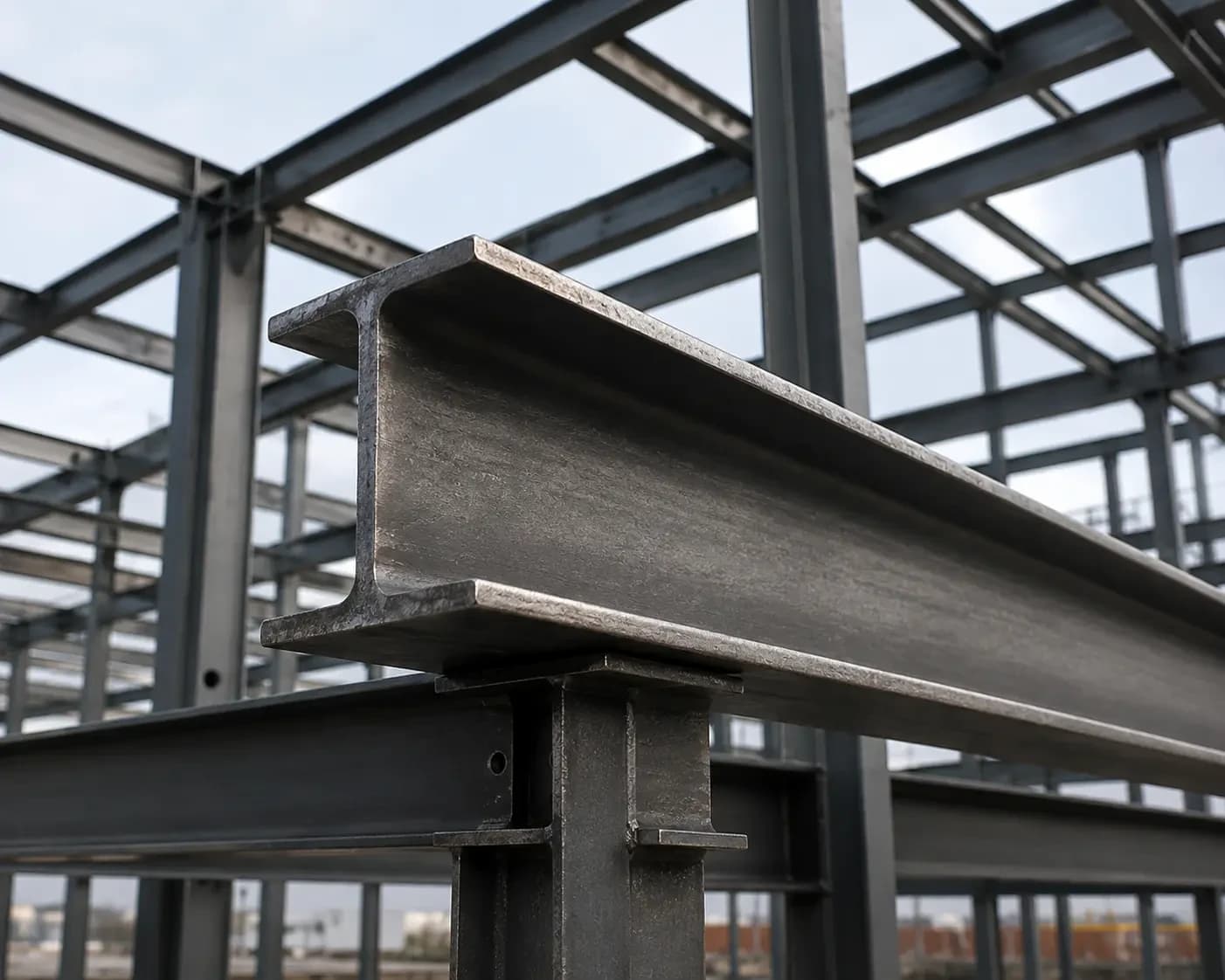 I-Beam installed in steel-frame structure